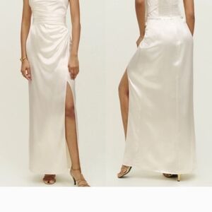 Reformation Barrow Silk Ivory Dress